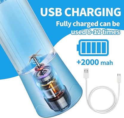 خلاط محمول – مقاوم للتسرب وسهل الحمل أثناء السفر – قابل لإعادة الشحن عبر USB